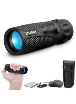 دوربین فیلم‌برداری و عکاسی تلسکوپ و میکروسکوپ Roxant Viper Monocular Telescope - 10x25 High Definition Weatherproof Pocket Telescope with Hand Grip & BAK4 Prism - with Compact Monocular, Case, Wrist Strap, etc. Monoculars for Adults High Powered 