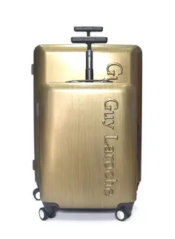چمدان و ساک مسافرتی چمدان تک *GUYLAROCHE* Lightweight Luggage Checked Bag- Durable Hard-Shell Luggage Suit Case for Travel | Large Hard sided Luggage with Spinner Wheels 4 (Checked Luggage 28 & 20 inch Brown) THABS-1300 