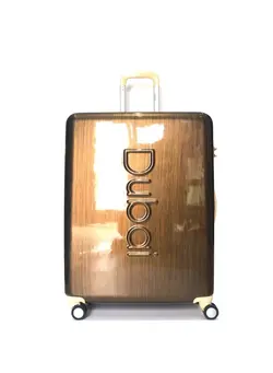 چمدان و ساک مسافرتی ست چمدان *Dubai* Lightweight Luggage Checked Bag- Durable Hard-Shell Luggage 28 Inches Suit Case for Travel | Large Hard sided Luggage with Spinner 4 Quiet 360° wheel (28-Inch) THABS-1199 Gold & Ivory 