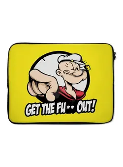 کیف، کوله‌پشتی و چتر کیف و کوله لپ تاپ Popeye Printed Sleeve For 13-Inch Laptop Yellow/White/Beige 