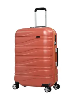 چمدان و ساک مسافرتی چمدان تک Makrolon Polycarbonate Lightweight Glamorous Hard Case Luggage Trolley 4 Quiet Double Spinner Wheels Suitcase with TSA Approved Lock KJ95 Brick Red 