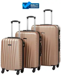 چمدان و ساک مسافرتی چمدان تک Hardside ABS Luggage Set of 3 With 4 Wheels and Digit Lock 