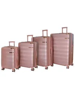 چمدان و ساک مسافرتی ست چمدان Hard Case Trolley Luggage Set For Unisex ABS Lightweight 4 Double Wheeled Suitcase With Built In TSA Type lock A5125 Set Of 3 Rose Gold 