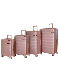 چمدان و ساک مسافرتی ست چمدان Hard Case Trolley Luggage Set For Unisex ABS Lightweight 4 Double Wheeled Suitcase With Built In TSA Type lock A5125 Set Of 4 Rose Gold 