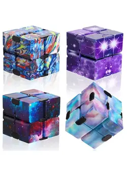 گجت، فیجت و سرگرمی اسپینر 4 Pieces Infinity Fidget Cube Toy Handheld Flip Cube Toy Gadget Stress And Anxiety Relief Toys Sensory Tool Cubes For Stress Anxiety Relief And Kill Time Party Supplies 4 Styles 
