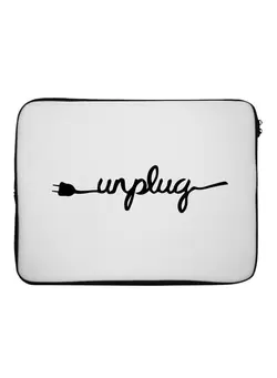 کیف، کوله‌پشتی و چتر کیف و کوله لپ تاپ Unplug Printed Sleeve For 12-Inch Laptop White/Black 