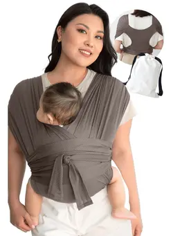 لوازم حمل آغوش Baby Carrier Wrap Summer Mesh Breathable Baby Carrier Easy to Wear Hands-Free Baby Carrier Moisture Wicking Soft Ideal for Newborns and Kids Under 44lbs (Brown) 