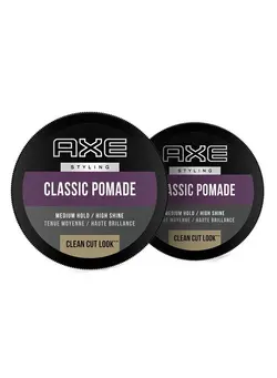 لوازم و مواد فرم‌دهی مو کرم و واکس Axe Styling Look Classic Pomade Medium Hold and Natural Finish Clean Cut Look, Classic Axe Hair Pomade For Easy To Style Hair 2.64oz (Pack of 2) 