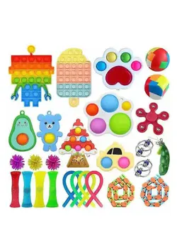 گجت، فیجت و سرگرمی پاپ ایت 27-Piece Push Pop Bubble Sensory Fidget Toy Set, Colour May Vary 