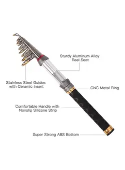ماهیگیری چوب ماهیگیری Telescopic Fishing Rod 