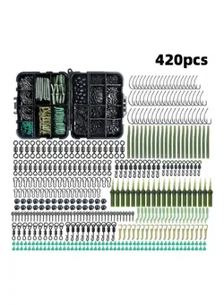 ماهیگیری طعمه و قلاب 420-Piece Carp Tackle Portable Fishing Accessory Set 12x3x9.5cm 