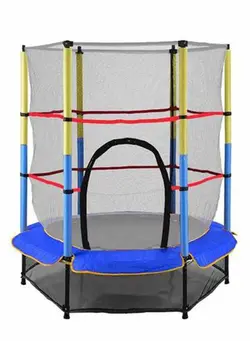 بازی‌های فضای باز و تجهیزات پارک ترامپولین 5.5ft Waterproof Comfortable Breathable Full Enclosured Portable Jumping Trampoline 140x140x160cm 
