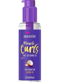 مراقبت پوست سر صاف‌کننده مو Aussie Miracle Curls Curl-Defining Oil Hair Treatment with Coconut & Australian Jojoba Oil 95ml 
