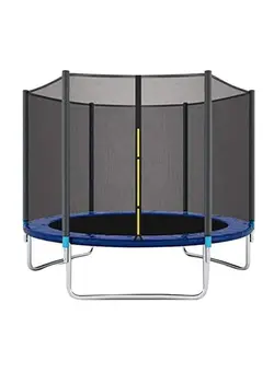 بازی‌های فضای باز و تجهیزات پارک ترامپولین 6 Ft Heavy-Duty Outdoor Bounce Trampoline With Safety Net For Secure Play Time 183x183x200cm 