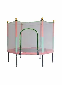 بازی‌های فضای باز و تجهیزات پارک ترامپولین 4.5-Feet Fancy And Stylish Trampoline With Protection Net 142X142X129cm 