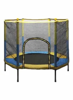 بازی‌های فضای باز و تجهیزات پارک ترامپولین 4.5 Feet Kids Jumping Trampoline With Net Enclosure 142X142X129cm 