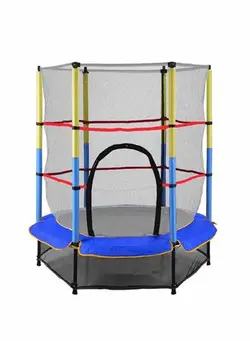 بازی‌های فضای باز و تجهیزات پارک ترامپولین 5.5 Feet Small Kids Jumping Enclosed Trampoline 140x140x160cm 
