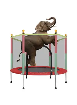 بازی‌های فضای باز و تجهیزات پارک ترامپولین Kids Trampoline with Safety Enclosure Net - Trampoline for Toddlers Indoor and Outdoor - Parent-Child Interactive Game Fitness Trampoline Toys for Gift 