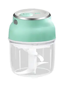 ظروف و تجهیزات آشپزخانه اکسسوری و تجهیزات آماده سازی Electric Mini Household Garlic Masher Green/Clear 12x11x11cm 