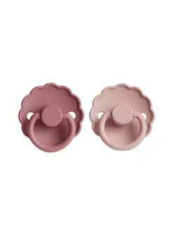 تغذیه و نگهداری کودک پستانک Pack Of 2 Daisy Silicone Baby Pacifier 0-6M, Blush/Cedar - Size 1 