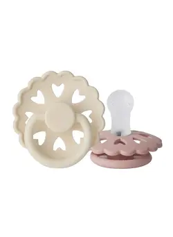 تغذیه و نگهداری کودک پستانک Pack Of 2 Fairytale Silicone Baby Pacifier 0-6M, Cream/Blush - Size 1 