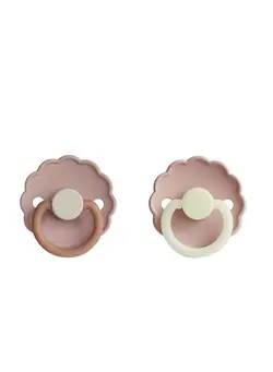 تغذیه و نگهداری کودک پستانک Pack Of 2 Daisy Silicone Baby Pacifier 0-6M, Blush Night/Biscuit - Size 1 