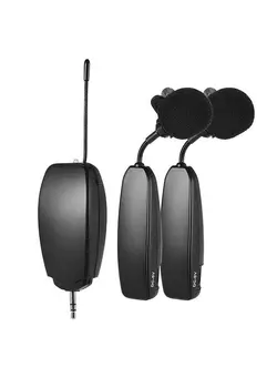میکروفون سایر Wireless UHF Microphone System 2 Transmitter and 1 Receiver Musical Instrument Lapel Mics for Smartphone Computer Speakers Cameras Teaching Presentation Public Speaking Voice Amplifier 