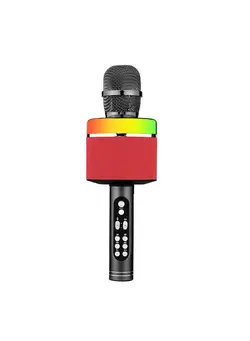 میکروفون سایر Wireless BT Karaoke Microphone Portable Handheld Mic Speaker Machine 1800mAh Rechargeable Loudspeaker for Home Party Singing 