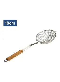 ظروف و تجهیزات آشپزخانه اکسسوری و تجهیزات آماده سازی Stainless Steel Strainer With Wooden Handle Silver/Beige 18cm 