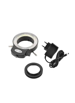 دوربین فیلم‌برداری و عکاسی تلسکوپ و میکروسکوپ 144-LED Stereo Microscope Ring Light With Adapter And Cap Black/Clear/Yellow 