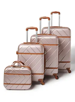 چمدان و ساک مسافرتی ست چمدان 4 Piece Hardside Luggage Travel Trolley Bag Set Rose Gold 