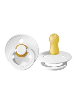 تغذیه و نگهداری کودک پستانک Pacifiers ; Natural Rubber Baby Pacifier ; Set Of 2 Bpafree Soothers ; Made In Denmark ; White ; Size 06 Months 