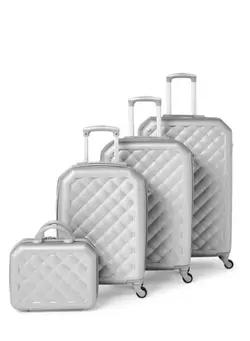 چمدان و ساک مسافرتی ست چمدان 4 Piece Trolley Travel Luggage Bag Set AMS material 12/20/24/28 Inch SILVER Colour 