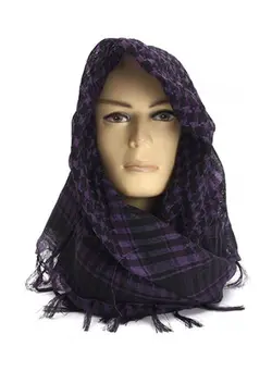 لباس بافت و شال گردن Plaid Pashmina Scarf Purple 