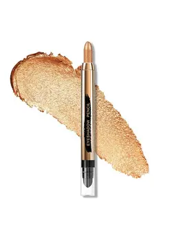 ابرو و چشم سایر Shimmer Eyeshadow Stick Set Cream Eye Shadow Pencil Crayon Eye Brightener Highlighter Makeup Stick Kit Hypoallergenic Longwear Waterproof Metallic Glitter Eyeliner Makeup Golden 