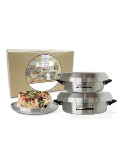 ظروف و لوازم پخت غذا قابلمه ARTC (Maqluba), Palestinian Upside Down Rice Dish Aluminium Cooking Pot 2pcs Set 