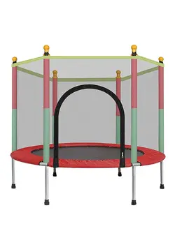 بازی‌های فضای باز و تجهیزات پارک ترامپولین 4.5 Feet Spring Pad Trampoline With Safety Net 