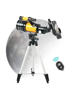 یادگیری و آموزشی زیر ۶ سال Astronomical telescope, direct viewing of stars, with tripod and mobile phone holder, High-power monocular telescope 150X refractor bezel, with AstroSolar 