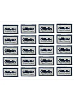 مردانه تیغ و ماشین اصلاح بدن 100 Platinum Blue Double Edge Safety Razor Blades, 20 x 5 