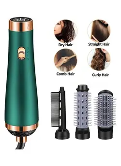 اتو مو فر کننده 3 In 1 Hair Dryer Rotating Brush Green 22x4cm 
