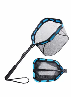 ماهیگیری تجهیزات ماهیگیری Floating Fishing Net for Steelhead Salmon Fly Kayak Catfish Bass Trout Fishing Rubber Coated Landing Net for Easy Catch & Release Compact & Foldable for Easy Transportation & Storage 