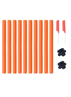 اتو مو فر کننده 40Pcs Flexible Twist Foam Hair Rollers Self-locking Foam Curling Rod Steel Needle Combs Hair Clips Hairdressing Styling Tools Set 