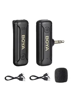 میکروفون سایر BOYA BY-WM3T2-M1 Wireless Lavalier Microphone Plug Play Microphone with 3.5mm TRS Connector for Camera Recorder Noise Cancellation Cordless Mini Clip On Mic for Video Recording YouTube Vlogging 