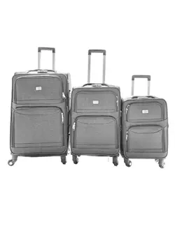 چمدان و ساک مسافرتی ست چمدان Soft sided luggage,3 pcs set soft shell suitcases, lightweight travel bags, fashionable trolley bags with spinner and aluminium handle. 
