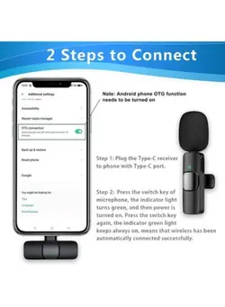 میکروفون سایر Wireless Lavalier Microphone Type C Black 