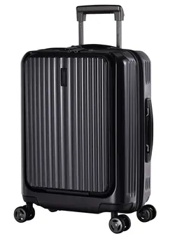 چمدان و ساک مسافرتی چمدان تک Hard Shell Travel Bag Alfred Front Loading Business Carry On Luggage trolley with Built in 2 sided TSA Compatible Combination Lock and USB Port KK50M Dark Grey 