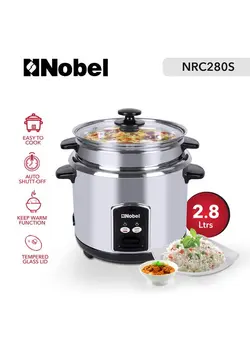 پلوپز، زودپز و آرام‌پز پلوپز Rice Cooker Stainless Steel Tempered Glass Lid 2.8 L 1000.0 W NRC280S White 