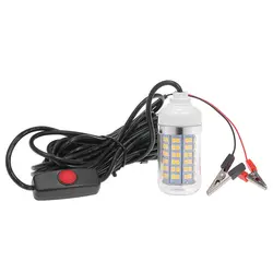 ماهیگیری تجهیزات ماهیگیری 12V 15W Underwater Fishing Attract LED Light Lamp With 30ft Power Cord 11.5cm 