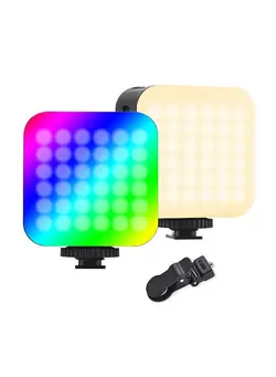 نورپردازی و استودیو سایر Double-Sided LED Fill Light Clip-on Pocket RGB Video Light 2500K-9000K Dimmable 24 Scene Lighting Effects Built-in Battery with Screen Clip for Vlog Selfie Live Streaming Video Conference Lighting 