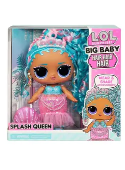 عروسک و لوازم  جانبی اکسسوری عروسک LOL Surprise Big Baby Hair Hair Hair Doll Splash Queen 